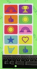 Rainbows Suns Heart Star Hand Signs Trophy Sticker Sheet