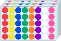 1000 Pack, 1 inch – Colored Round Circle Dot Stickers, Garage Yard Sale Price St