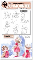 New ART IMPRESSIONS clear rubber stamp watercolor LITTLE ANGELS SET free USA shp