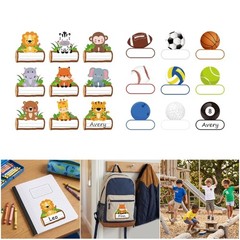 135Pcs Animal Theme Adhesive Name Labels 3x3Inch Kids Clothing Name Sticker