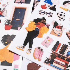 Journaling Sticker, Black Women Scrapbook Stickers, Junk Journal Supplies, Pr…