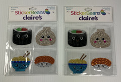 Claire’s StickerBeans Body Gems Rhinestone Stickers Lot Care Bears Sushi Popcorn