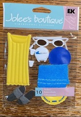 RARE Jolees POOL Water Swimming Tube Beach Flip Flop Goggles Towel Stickers 3D