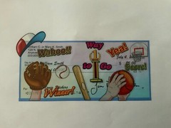 Sports Funny Money Stickers, Apply Directly on Cash & Checks in Greeting Cards