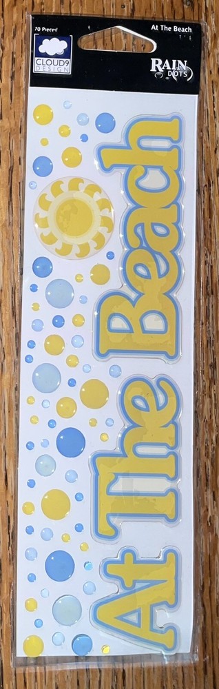 CLOUD 9 By Fiskars Epoxy Shapes Rain Drop ~At The Beach ~ 3D Scrapbook Stickers