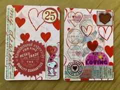 Peanuts Snoopy Valentine Handcrafted Altered Playing Cards Junk Scrapbooking