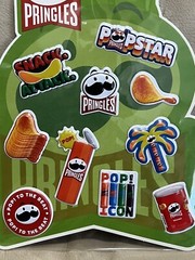 Pringles 10 Piece Puffy Sticker Set Cool Fun Snack Attack Pop Icon Popstar Pop