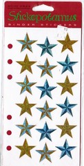 Silver Gold Sparkly Stars New Pack Scrapbook Stickers Stickopotamus