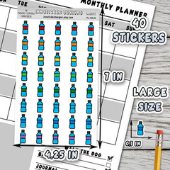 Water Bottle Stickers, Mini Icon Reminder Planner stickers, Journals, Scrapbooks