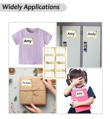 200 Pcs Gold Foil Name Tag Stickers – 2″x3″ Adhesive Labels for Events, Office,