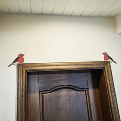 2PCS Wooden Robin Door Topper Bird Corner Wall Decor Gift Set
