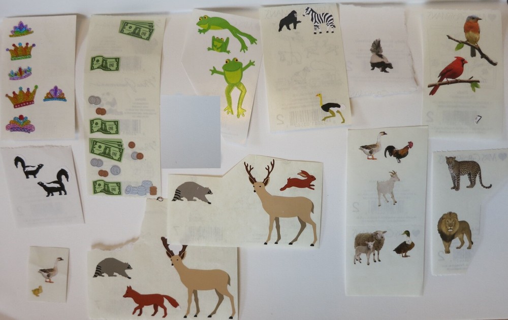 Mrs. Grossman Lot of Vintage Stickers Partials animals, birds, wildlife, frogs