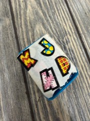 Vintage Pop Art Sticker Roll in Blue Plastic Case – Letters