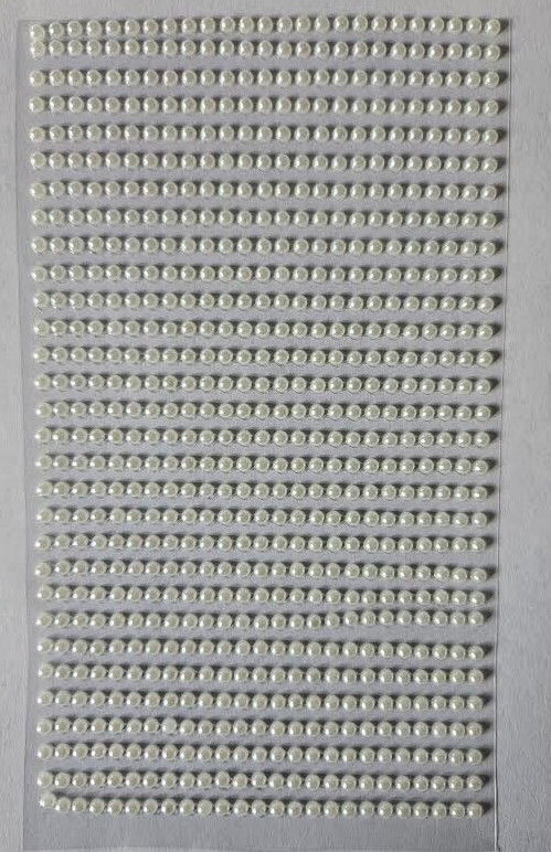 CraftbuddyUS 750pc x 3mm PEARL (30 stripes) Stick On Round Rhinestone Gems,DIY