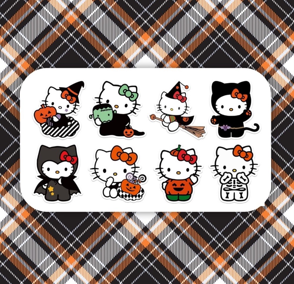 Hello Kitty Stickers 1.5 Inches Halloween