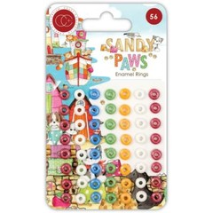 Crafts Enamel Rings Craft Consortium Sandy Paws Blue Red White Green Orange 56