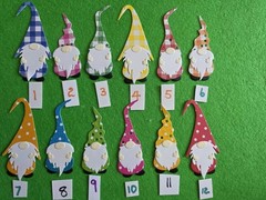 Any 3 Gingham Or Polka Dots Gnome Cardstock Die Cut For Scrapbook Cardmaking