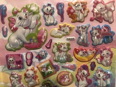 Disney Marie Cat Large Puffy Sticker Sheet Scrapbook Kids Collecting
