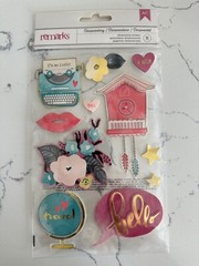 American Craft Remarks Documentary 11PC Dimensional Stickers Clock Flowers Lips