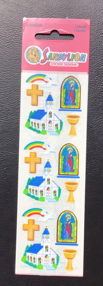 Vintage Sandylion KROMEKOTE CHURCH STAINED GLASS NIP One Full Sheet *