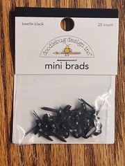 Doodlebug Design Inc. Mini Brads Beetle Black 25 Count 3/8″