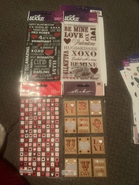 sticko valentines asst stickers