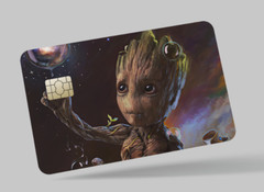 GROOT guardians of the galaxy, 2 pc credit card skin & DEBIT CARD,TROLLEY & GYM