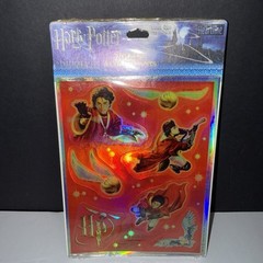 Vintage Harry Potter Quidditch Stickers 2004 Red Foil Metallic Hallmark Lot of 3