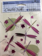 American Greetings Creative Touch Purple Dragonflies Flowers Scrapbooking