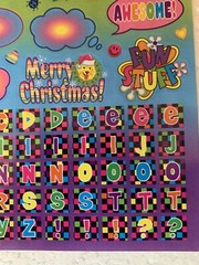 Vintage Lisa Frank Vintage Y2K Sticker Sheet Friends Holidays Alphabet S1273-01