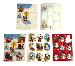 Vintage Christmas Stickers Lot Hallmark & American Greetings Santa Elves USA 80s