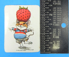 Vintage Wallace Tripp Hallmark Mouse & Strawberry Sticker