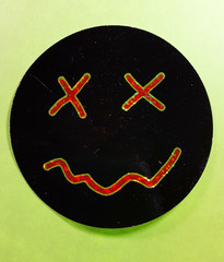 vintage prism poison smiley vending machine sticker *damaged*