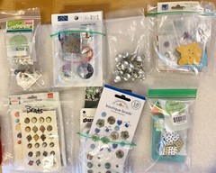 7 Diff Sets Deco Cat,Pebble & Flower Themed Brads-Assorted Brands -You Choose