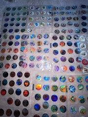 Large Lot Round Holographic Cartoon Stickers, Assorted Multicolor Mixed Designs