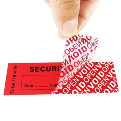 100pcs Total Transfer Tamper Evident Security Stickers, Red, 1×3.35″, Serial …