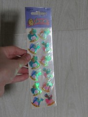 VTG 1990s Sandy Lion Mother of Pearl Bear on Rocking Horse 1 Sheet 12 Stickers