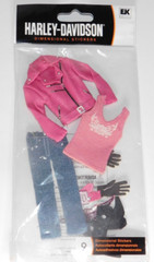 HARLEY DAVIDSON Dimensional Stickers Outfit Pink Leather Denim #9 Open Package