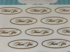 THANK YOU STICKER LABELS OVAL 25 PCS