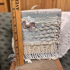 Handmade Junk Journal Blue Ocean Seashell Beach Theme Boho Pearl Scrapbook Craft