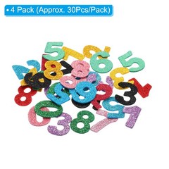 Foam Stickers 4Pack 120Pc EVA Adhesive Glitters Foam Shape Sticker Number