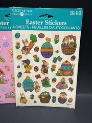 3 Sets Vintage Forget Me Not Easter Stickers NOS! 4 Sheets Each AGC