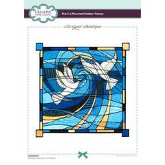 Creative Expressions RED RUBBER STAMP – STAINED GLASS DOVES OF PEACE