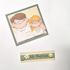 Pebbles Inc. Baptism Girl-Blonde Cardstock Stickers Preacher Yellow Hair Flower