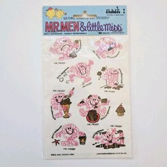 Vintage 1983 MR. MEN & LITTLE MISS Scratch & Sniff Stickers Mr Messy – Chocolate
