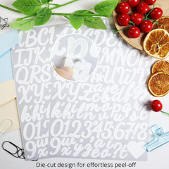 12 Sheets 1 1/2 Inch Letter Number Stickers, Self-Adhesive Vinyl Alphabet Label
