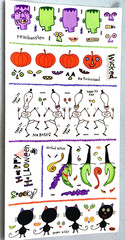 PSX Halloween Clear Stickers 2003 Frankenstein Witch Pumpkin NOS 6×12 SR6056