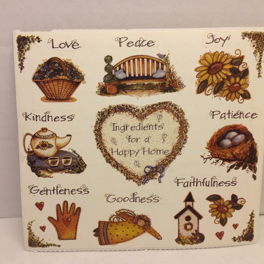 Fruits of the Spirit Love Peace Joy Kindness Patience Bible SCRAPBOOK Stickers