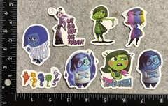 Lot of 8 Assorted Inside Out Disney Pixar Animated Cartoon Stickers