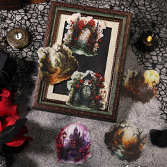80 Pcs Mist Theme Gothic Scrapbook Kit, Vintage PET Stickers for Junk Journal &